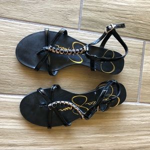 Black and Gold Sandals